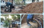 شکستگی خط ۵۰۰ میلیمتری شبکه توزیع آب بلوار طاقبستان   